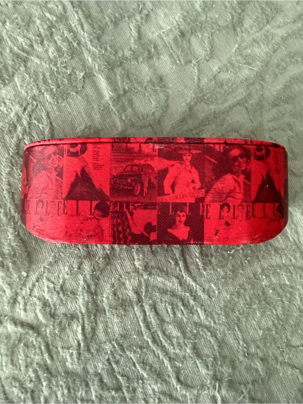 Elle Red Patterned Eyewear Case